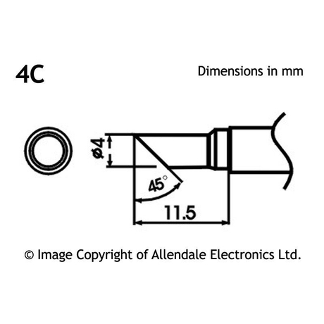 Aoyue LF-4C Bevel Type Solder Tip with Heating Element