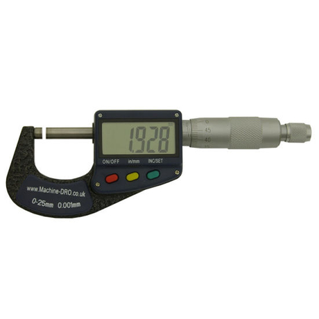 0-25mm (0-1 Inch) External/Outside Digital Micrometer with Large Display