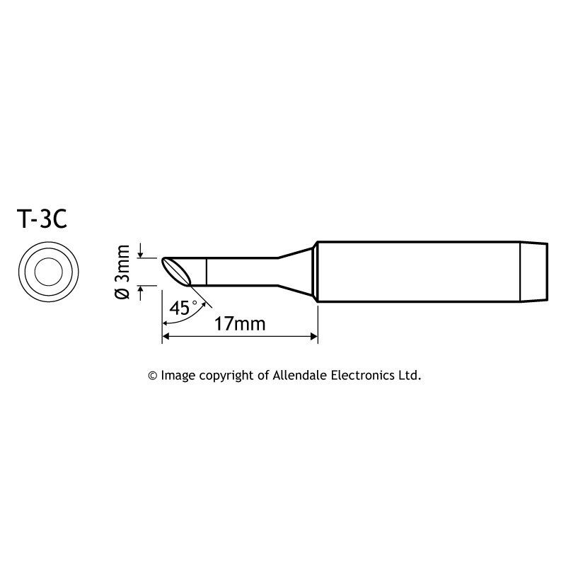 Aoyue T-3C Bevel Type Soldering Iron Tip